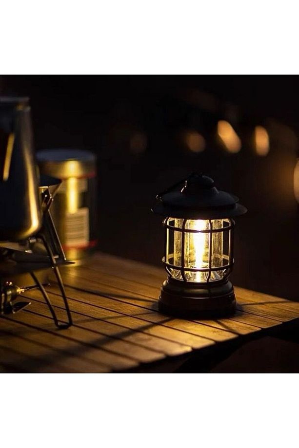 Bluetooth Kamp ve Gece Lambası (Sarı Led Işıklı, Ses Bombası, PowerBank, Şarjlı Portatif Aydınlatma) - 3