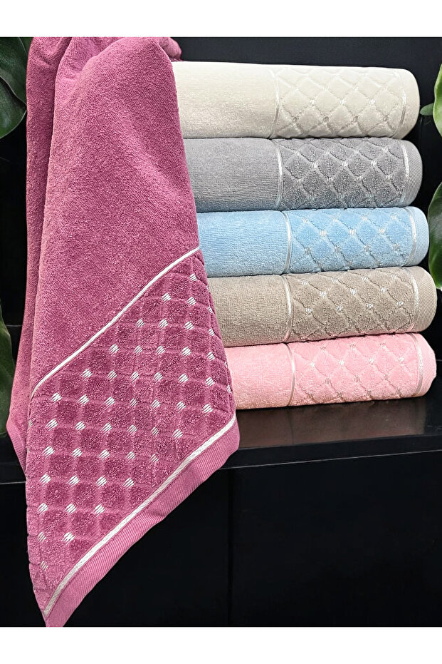 Cotton Set of 6 Color Jacquard 50X90 Hand Face Towels