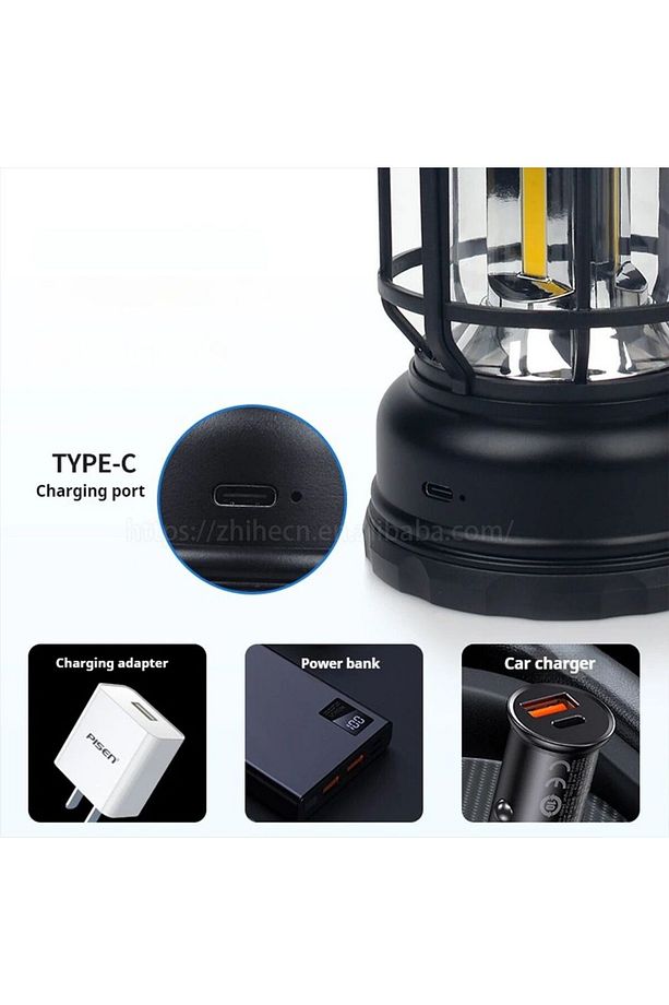 Bluetooth Kamp ve Gece Lambası (Sarı Led Işıklı, Ses Bombası, PowerBank, Şarjlı Portatif Aydınlatma) - 2