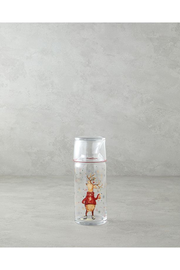 Snowflake Cam Başucu Sürahi 700 Ml + 220 Ml Kırmızı - Yeşil - 1