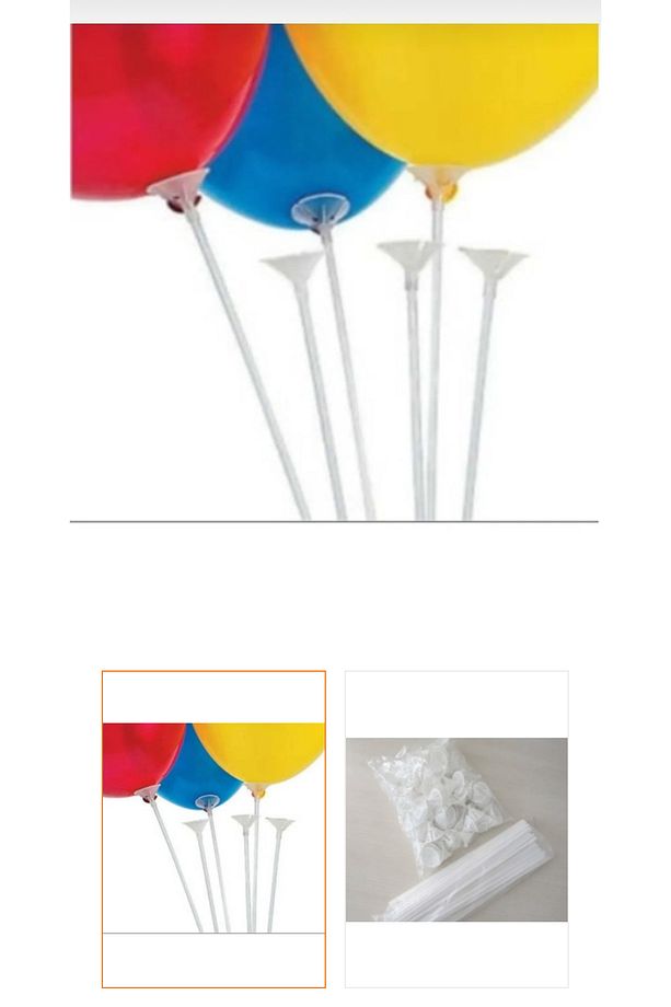 50 Adet Balon Çubuğu Sopası ve 50 Adet Takma Çubukları - 2