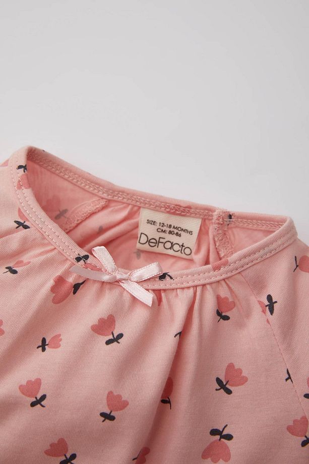 Kız Bebek Çiçekli Uzun Kollu Penye Pijama Takımı A9295a524sp - 4