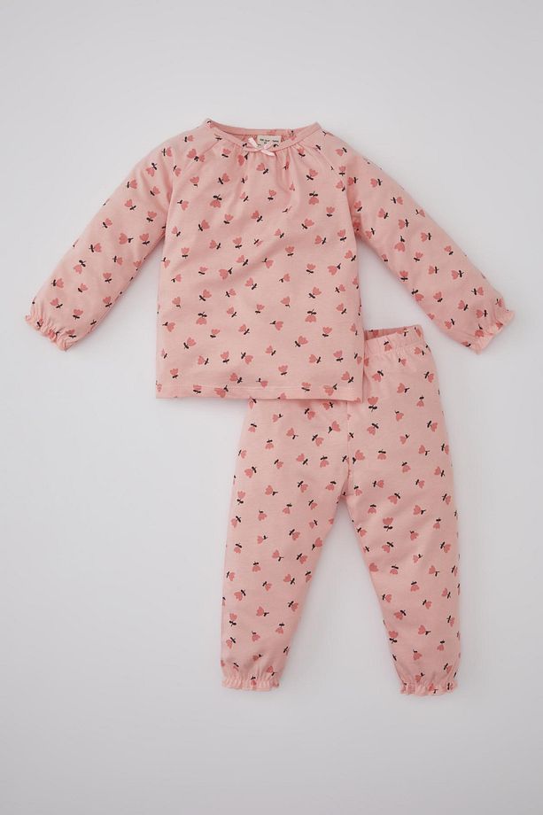 Kız Bebek Çiçekli Uzun Kollu Penye Pijama Takımı A9295a524sp - 1