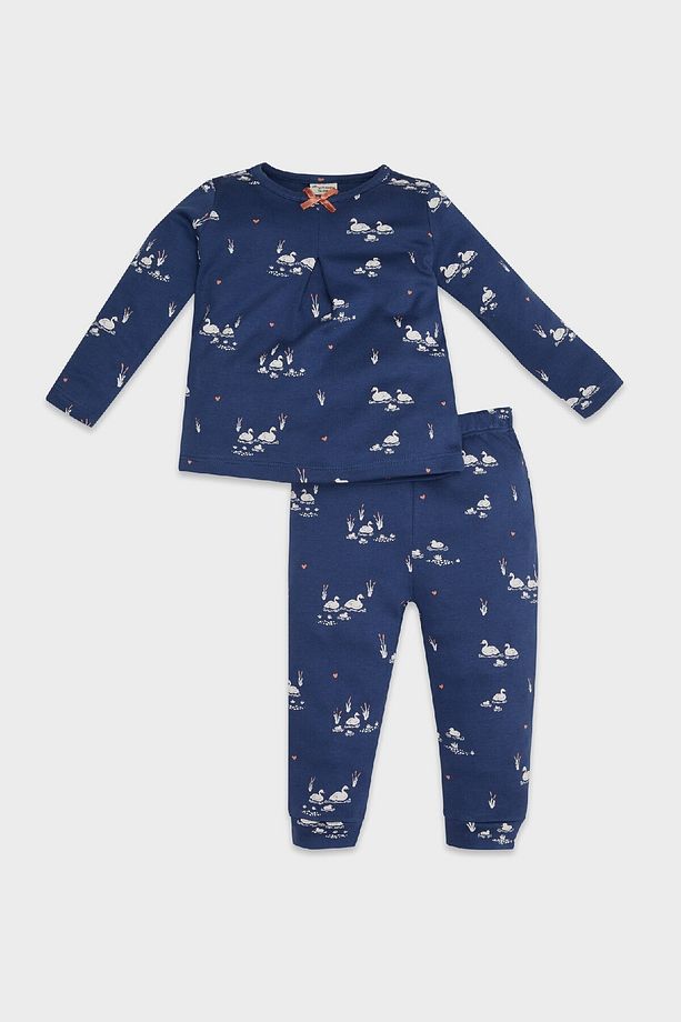 Kız Bebek Pijama Takımı Desenli Uzun Kollu Üst Uzun Alt D5369a524wn - 1