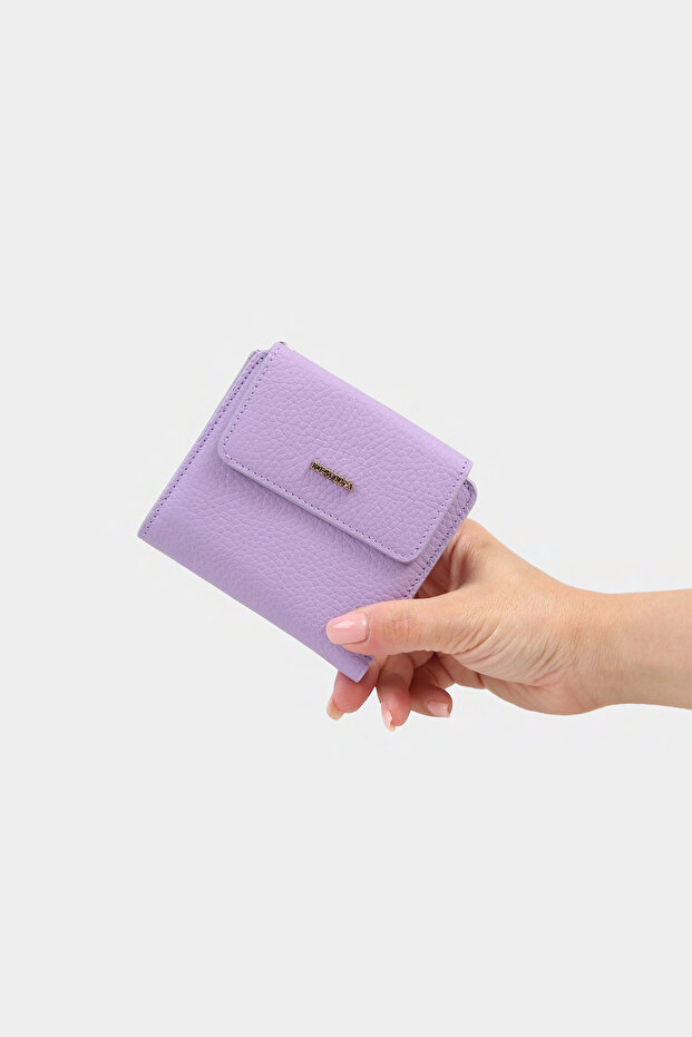 9738 Genuine Leather Small Women's Wallet Lilac