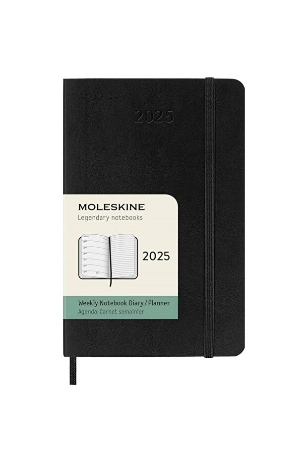 Black Soft Cover 12 Months Weekly Agenda - 9X14 cm Pocket Size