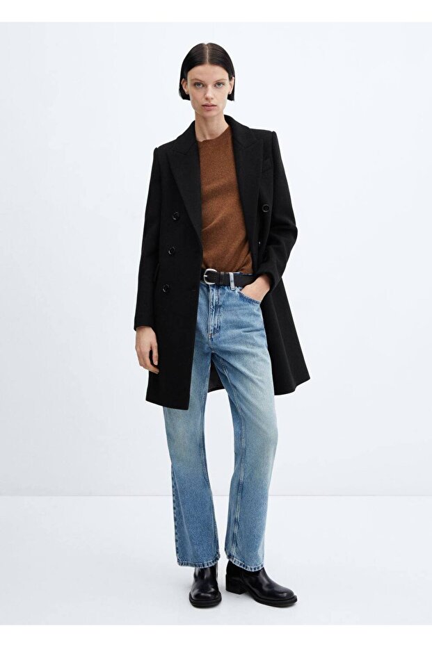 Kruvaze Yün Palto - 2