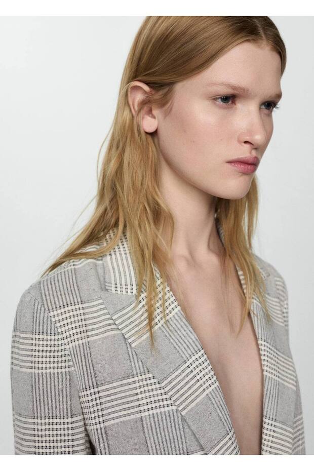 Kareli Blazer Ceket - 8