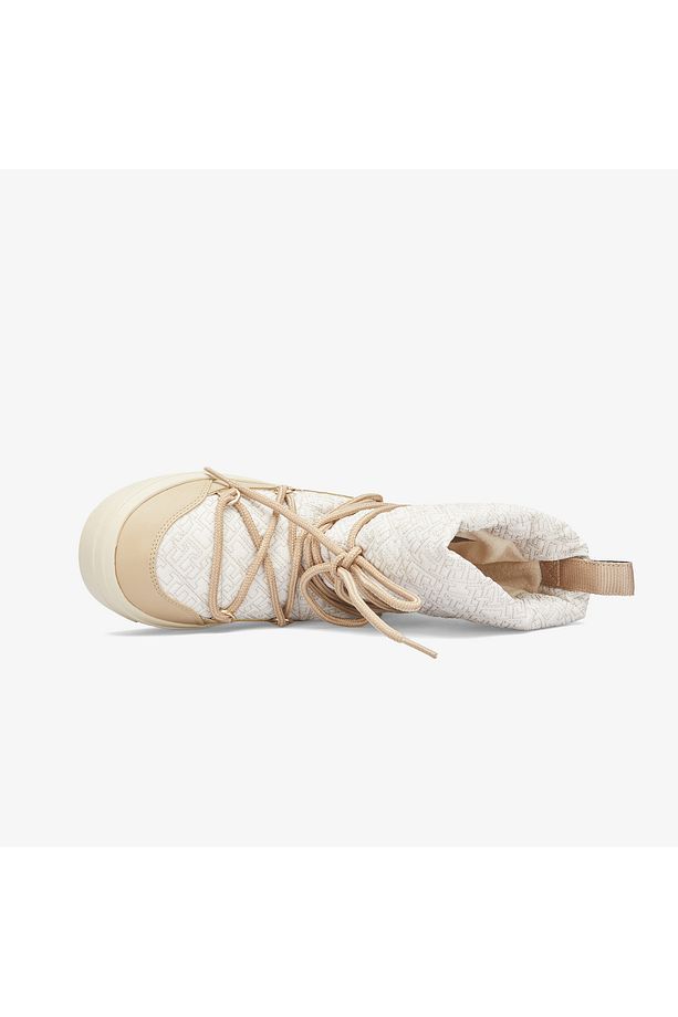 Lace-up Monogram Kadın Bej Bot - 4
