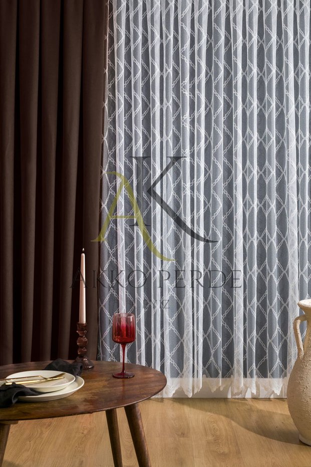 Brown Pleatless Extra Foam Plain Plantation Background Curtain Single Wing 9249