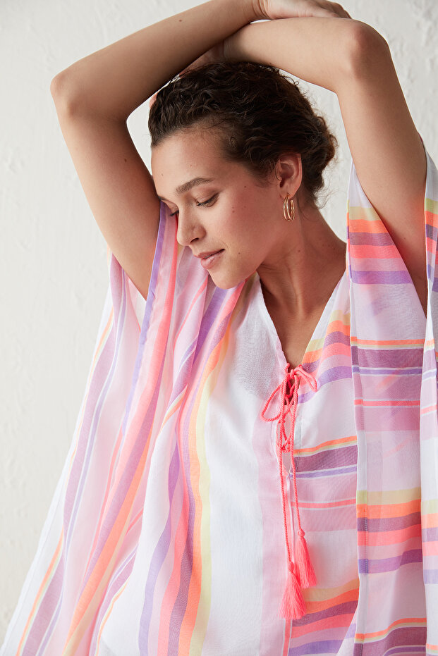 Ριγέ νέον Καφτάν - 4