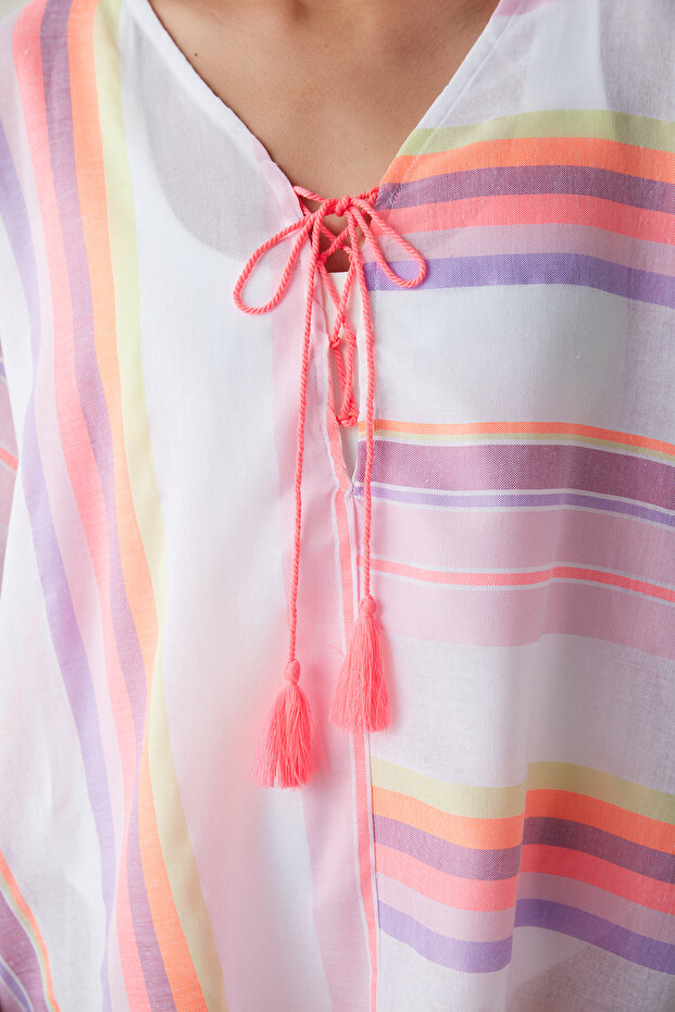 Ριγέ νέον Καφτάν - 3