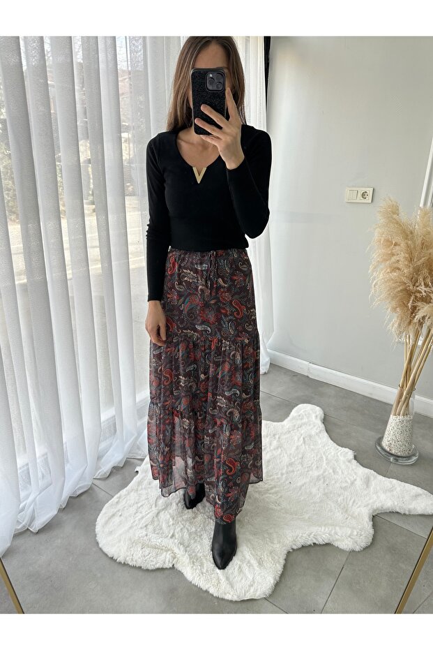Desenli Etek - 1