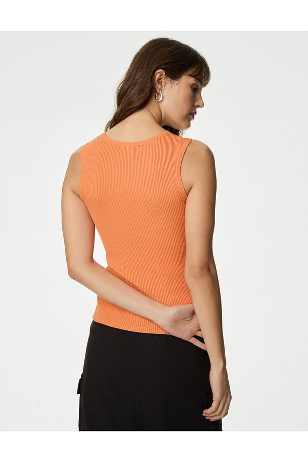 Regular Fit Yuvarlak Yaka Örme Bluz - 3