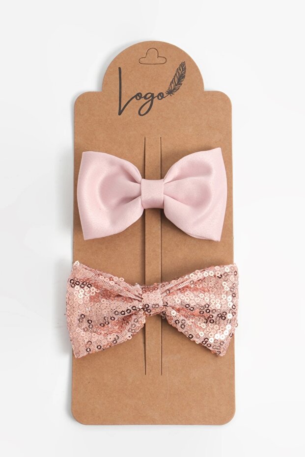 Pudra Pens Buckle Set of 2 - Sequined Matte Satin Bow Set