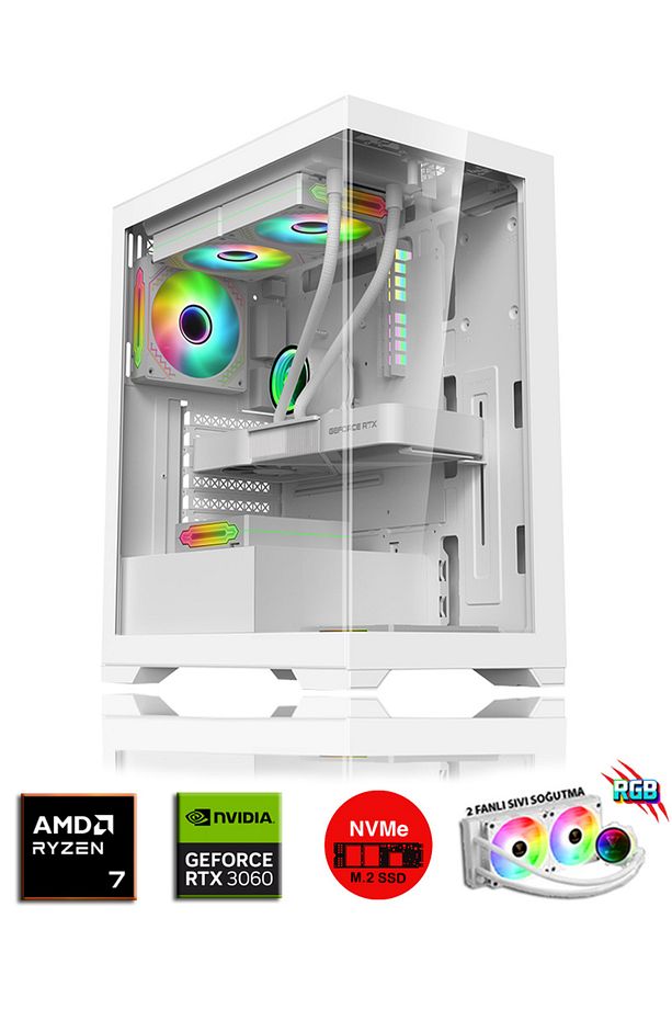 Scorpion X32 Ryzen 7 5700X 32GB DDR4 RAM 512GB NVMe M.2 SSD RTX3060 12GB Oyuncu Masaüstü Bilgisayar - 1