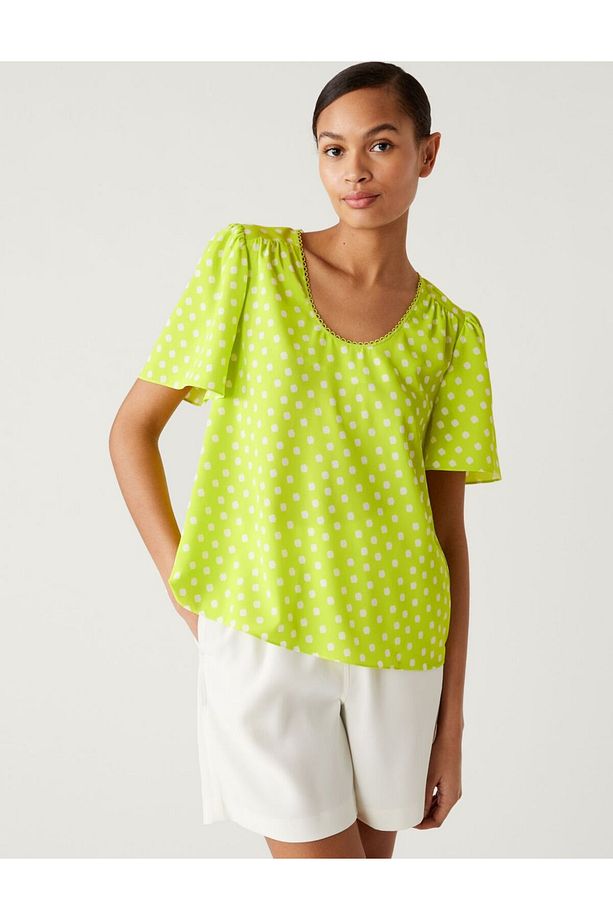Regular Fit Kısa Kollu Bluz - 2