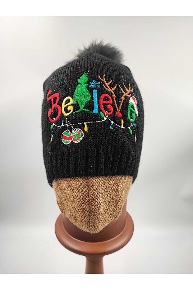 Siyah İşlemeli Yılbaşı Beresi - 5