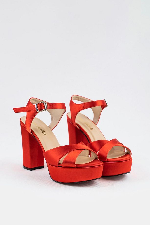 12 Cm Kırmızı Saten, Çapraz Model, Çok Rahattır, Konfor Odaklıdır. - 6