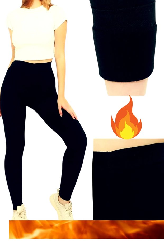 Unisex and Winter High Waist Casual Lycra Fleece Winter Warm Leggings