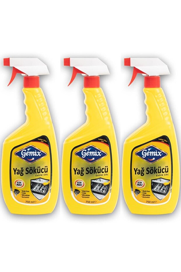 Gemix Yağ Sökücü Mutfak 750 ml 3 Adet - 1