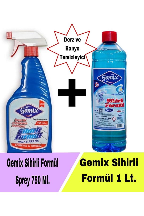 Gemix Derz Temizleyici Sihirli Formül Mavi Su 750 ml + 1000 ml - 1
