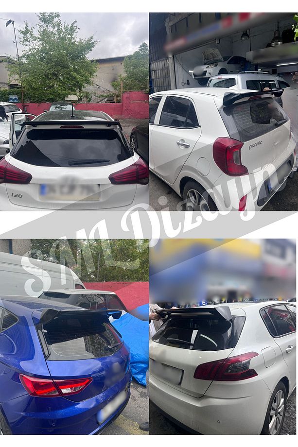 Üniversal Hatchback Spoiler BOYASIZ Astra-Corsa-Clio-i20-308-Fiesta-A3 Bagaj Üstü Spoiler-Spoyler - 3