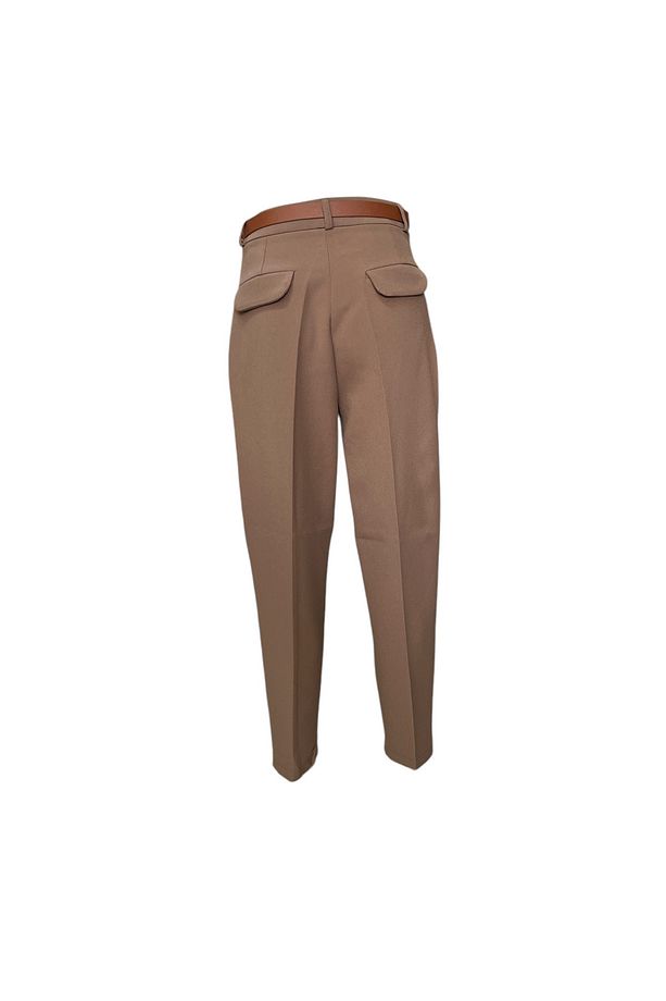 havuç model kemerli kumaş pantolon - 2