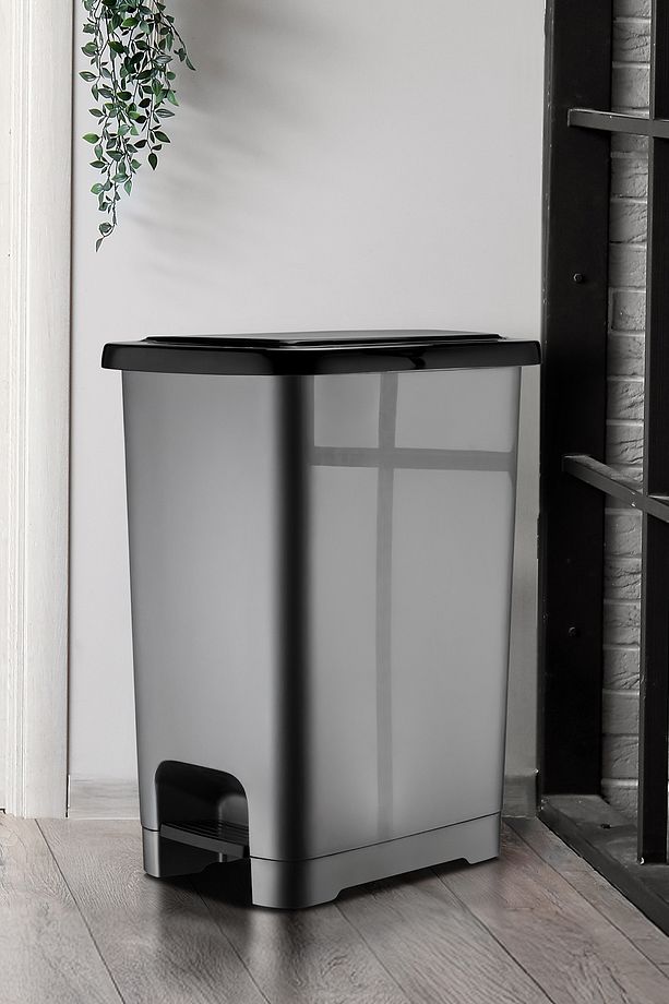 40Lt Tidy Slim Pedallı Çöp Kovası Antrasit - 3