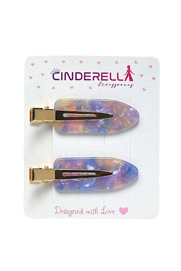 Acetate Non-Marking 2-Piece Hair Makeup Skin Care Clip Hairpin Set - Women's Hairdressing Hairpin Hair Clip Color-1