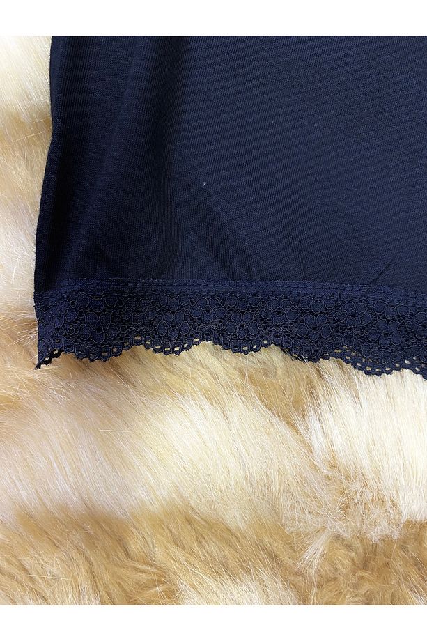 Dantel Detaylı Kasın Desenlı Şort Pijama Altı - 4