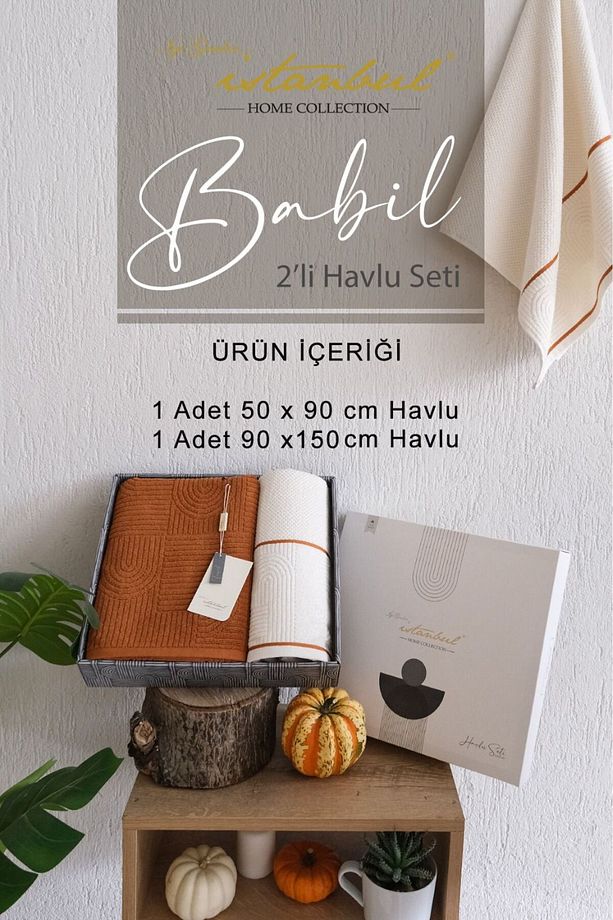 Babil Kutulu %100 Pamuk 2'li Havlu Hamam Seti Antrasit - 5