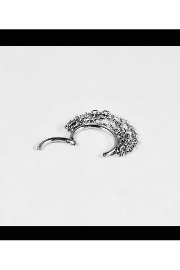 G23 TİTANİUM ( TİTANYUM ) 1 ADET  HELİX LOBE CONCH UYUMLU MENTEŞELİ HALKA PİERCİNG - 3