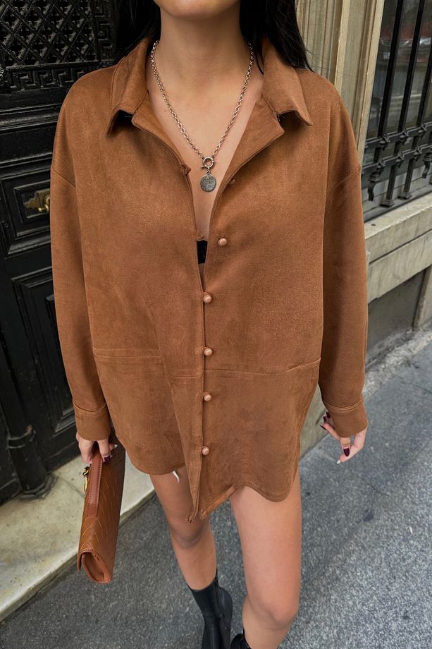 Taba Marka Model Süet Gömlek - 3