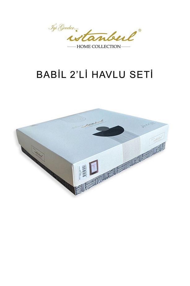 Babil Kutulu %100 Pamuk 2'li Havlu Hamam Seti Antrasit - 3