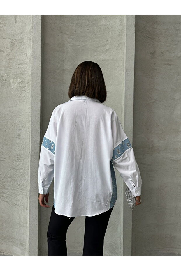 PULLU KOT DETAYLI GÖMLEK - 6