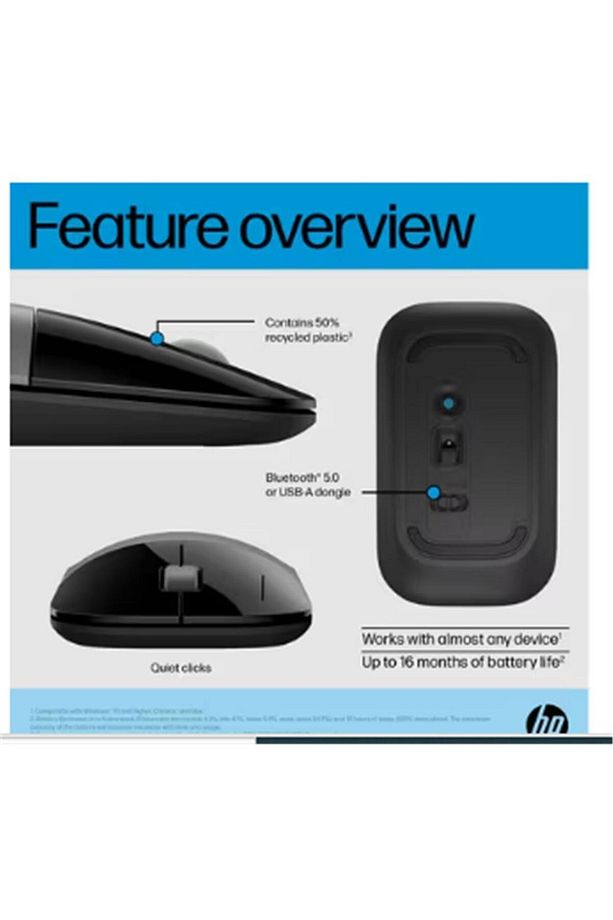 Z3700 758a9aa Bluetooth 2.4ghz 1600dpı Silver Wireless Optik Mouse - 2