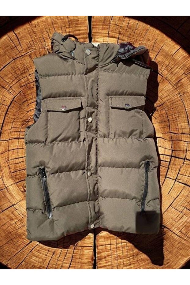 Children's Hooded Pocket Detailed Inflatable Thick Vest