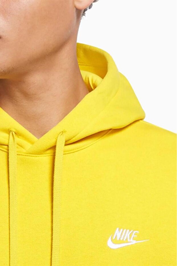 Swoosh Kapüşonlu Sarı Sweatshirt - 4