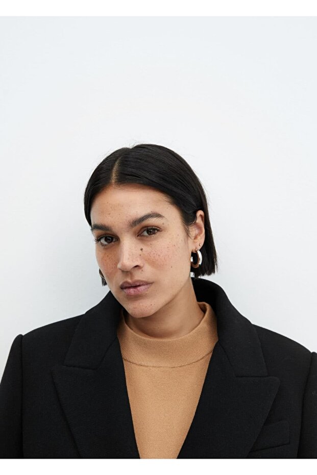 Kruvaze Yün Palto - 8