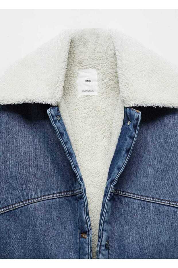 Kürk Görünümlü Oversize Ceket - 7