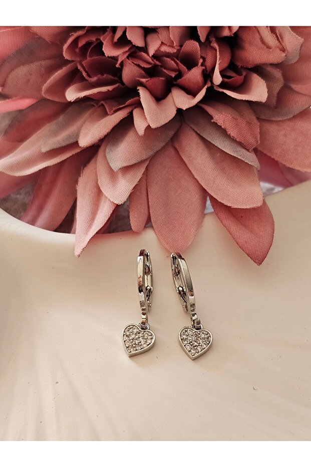 Heart Model Jewelled Earrings