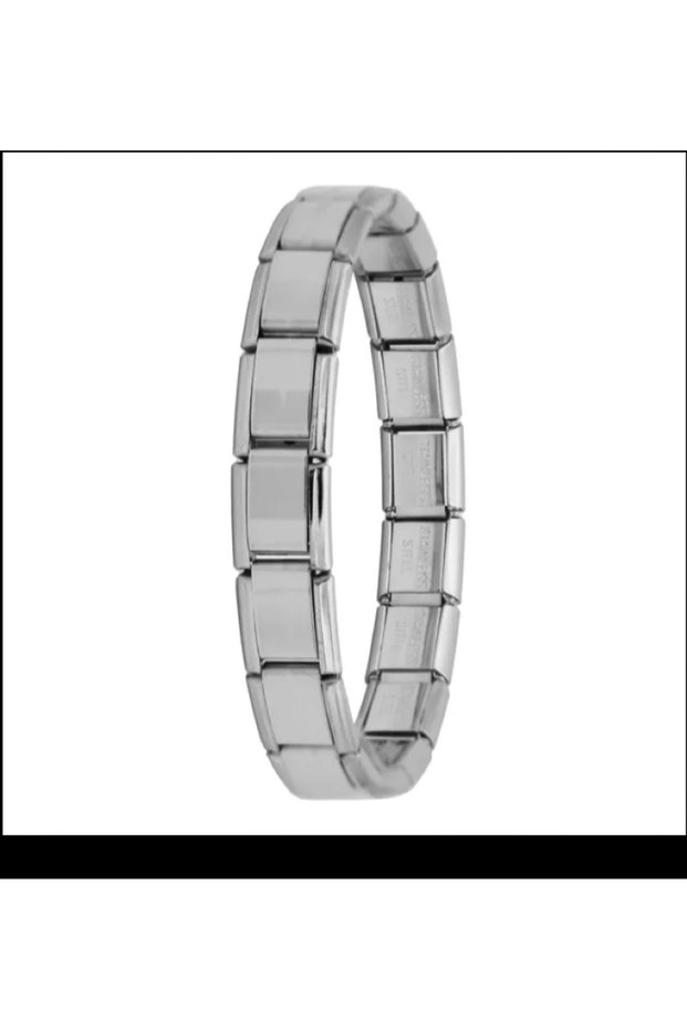 Silver Color 9mm Stainless Steel Italian Charm Bracelet