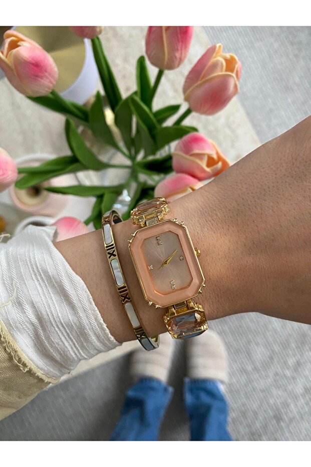 $warovski model metal kol saati - 3