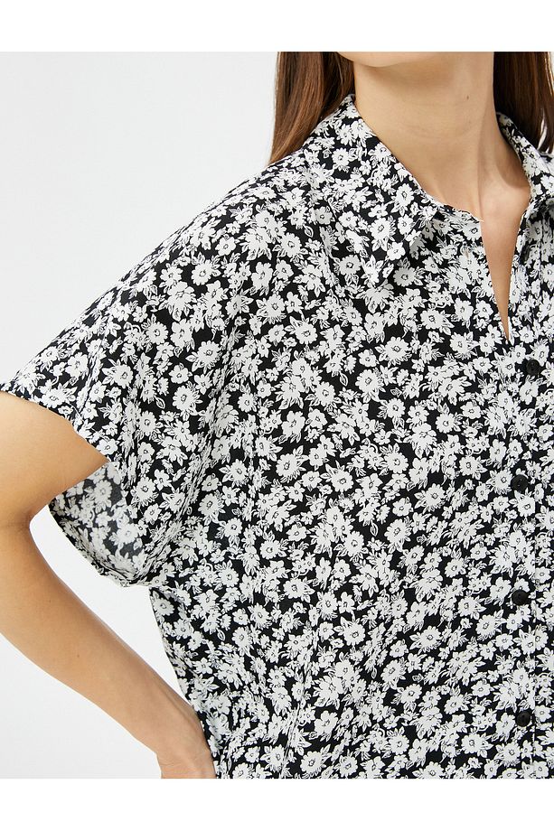 Çiçekli Gömlek Kısa Kollu Ecovero® Viscose - 5