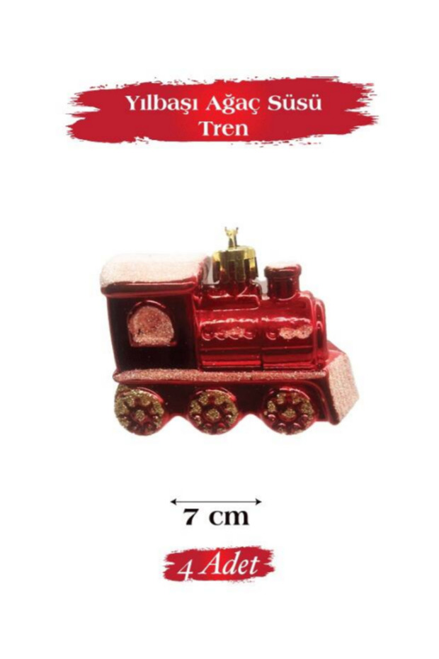 Brs-3655 christmas tree decoration train 7 x 6 cm 4 pieces