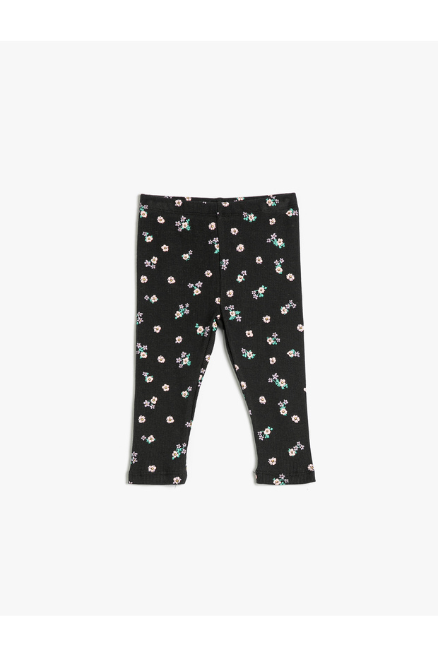 Leggings Floral Bow Detailed Corduroy Cotton