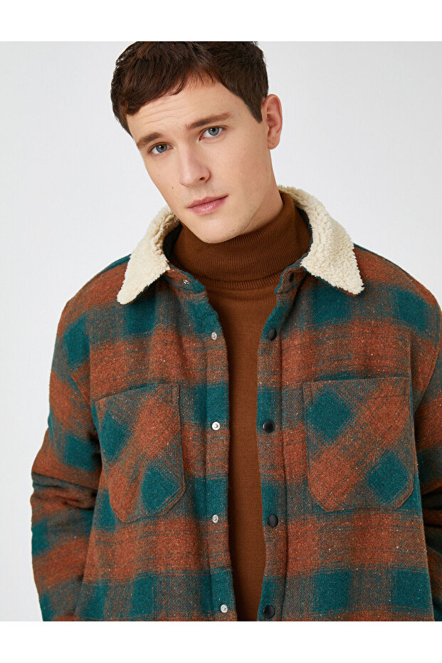 Men's Green Plaid Jacket 3WAM20170HW