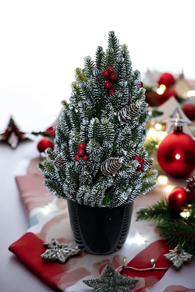 Snow Patterned Christmas Pine Tree 42 cm - 2