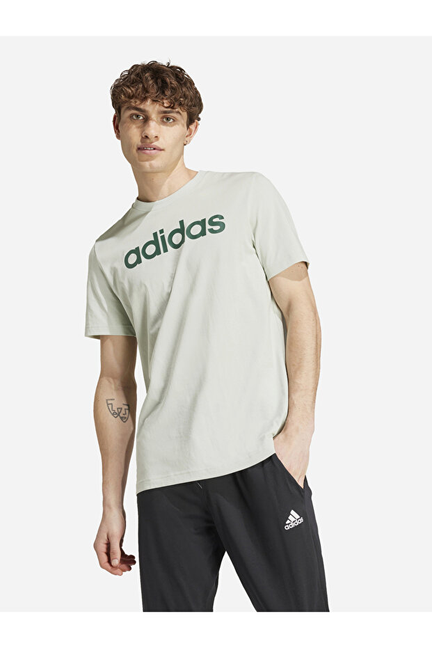 تي شيرت Essentials Single Jersey بشعار خطي - 3